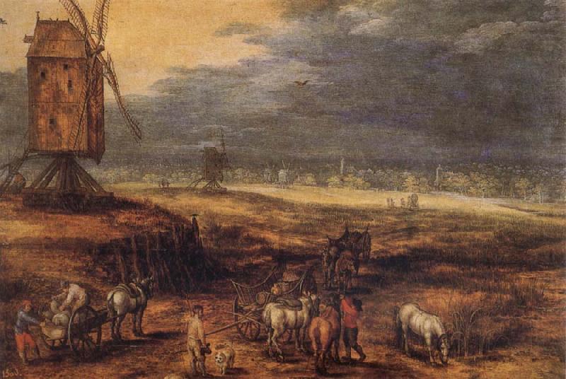 Landscape with Windmills, Jan Brueghel The Elder